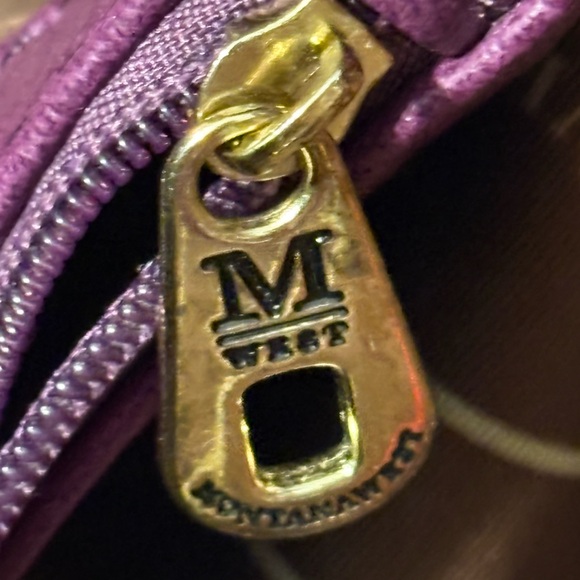 Montana West Women’s purse hobo bag purple leather metal stud concealed gun - Picture 12 of 16